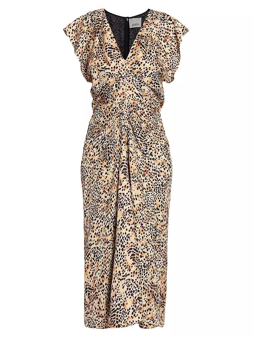 Lyndsay Animal-Print Ruched Midi-Dress product image