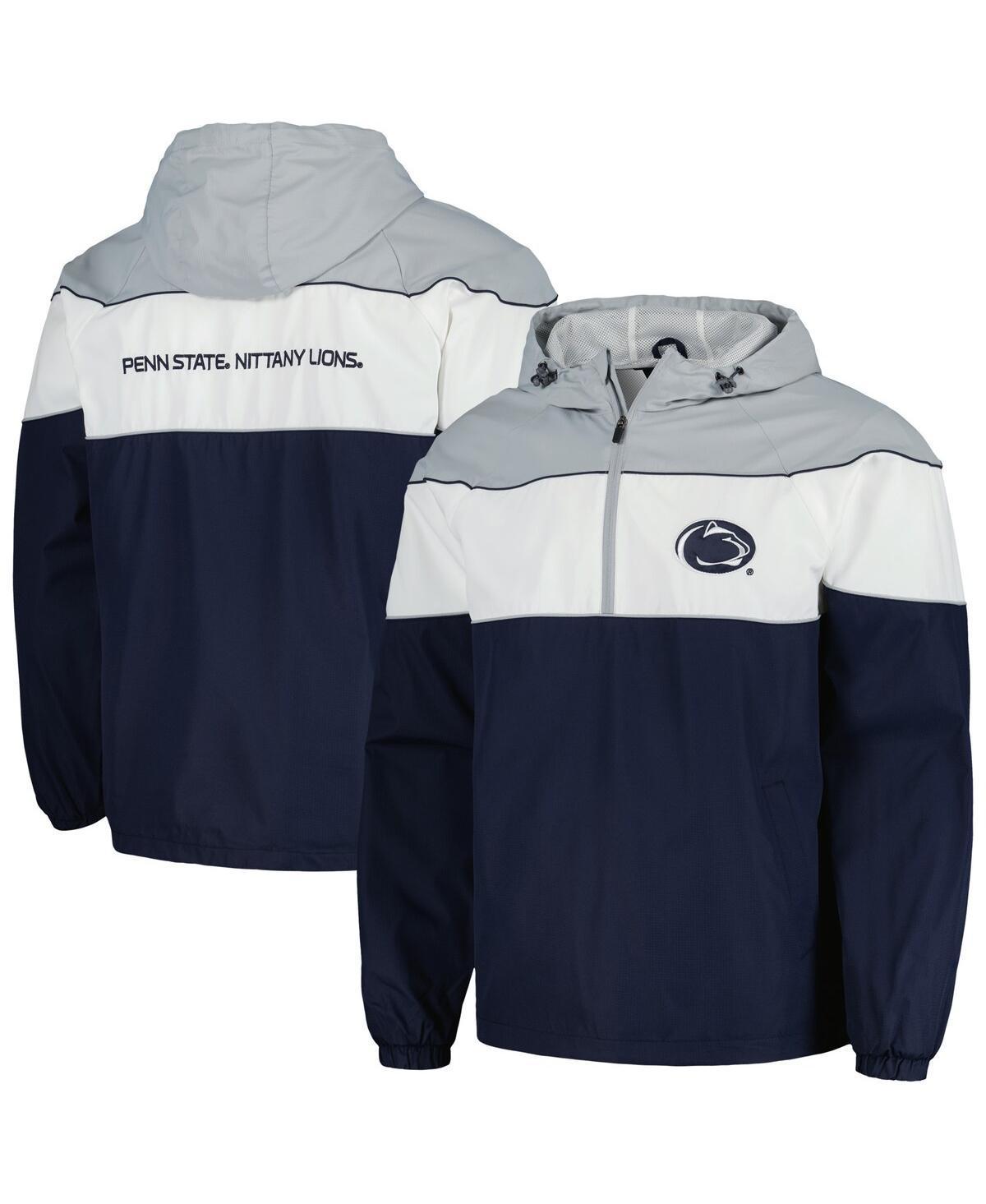 Mens G-III Sports by Carl Banks Penn State Nittany Lions Center Line Half-Zip Raglan Hoodie Jacket Blue Product Image