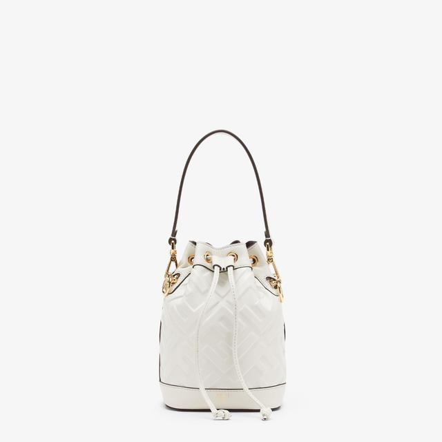 Mon TresorWhite leather mini-bag with FF motif Product Image