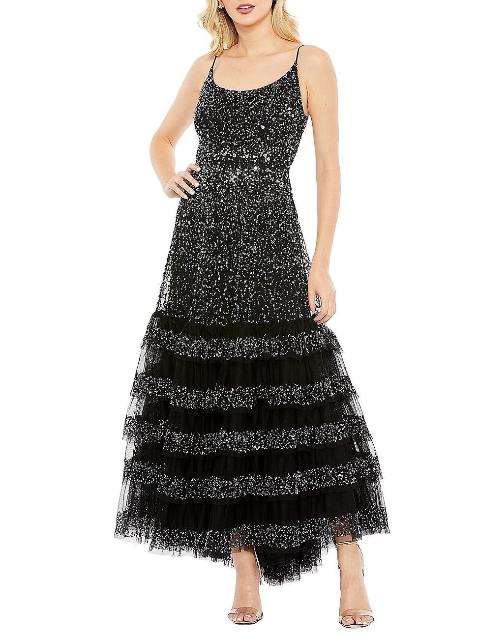 Womens Embellished Tiered Gown Product Image