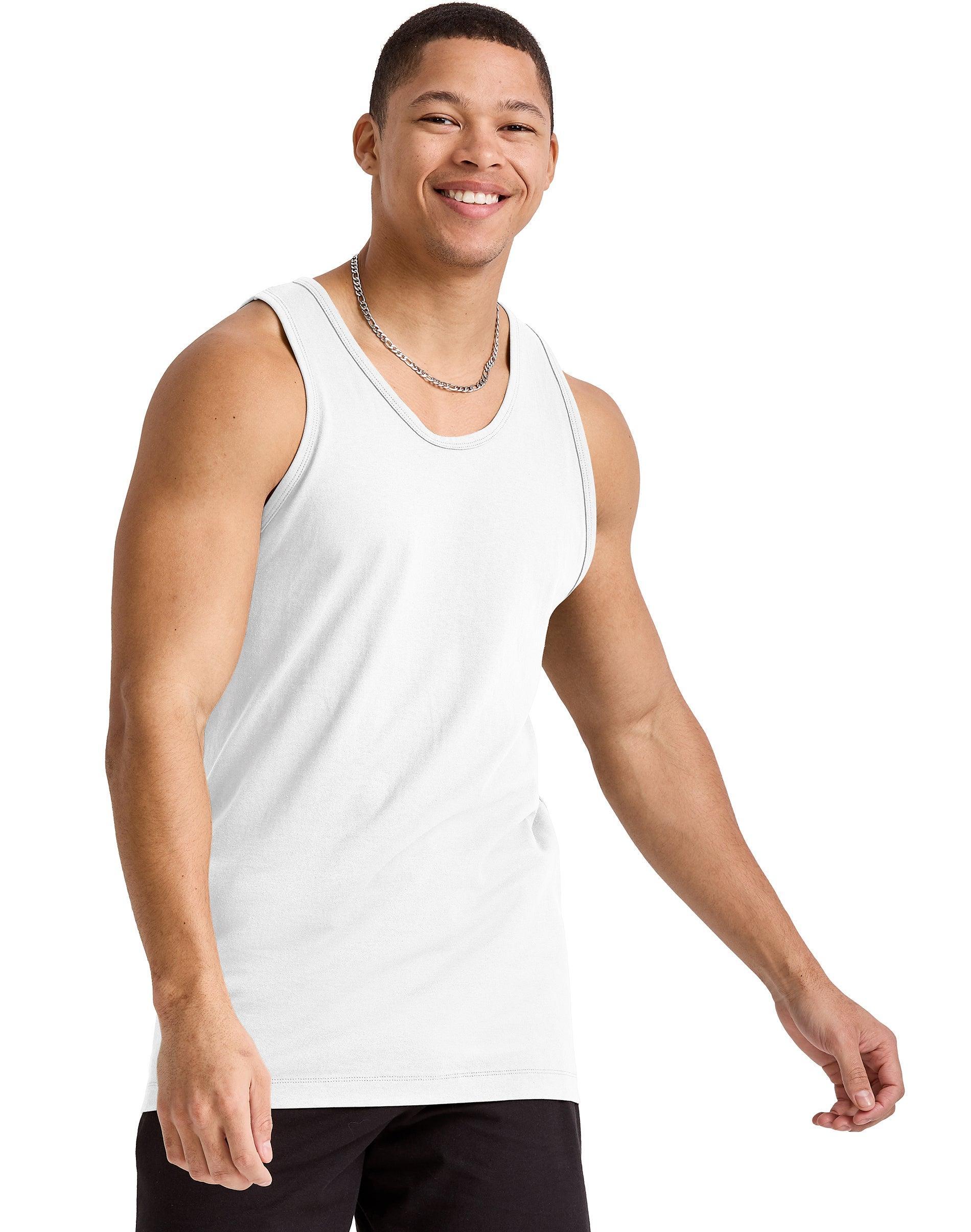 Hanes Mens Round Neck Sleeveless Tank Top, Large Product Image