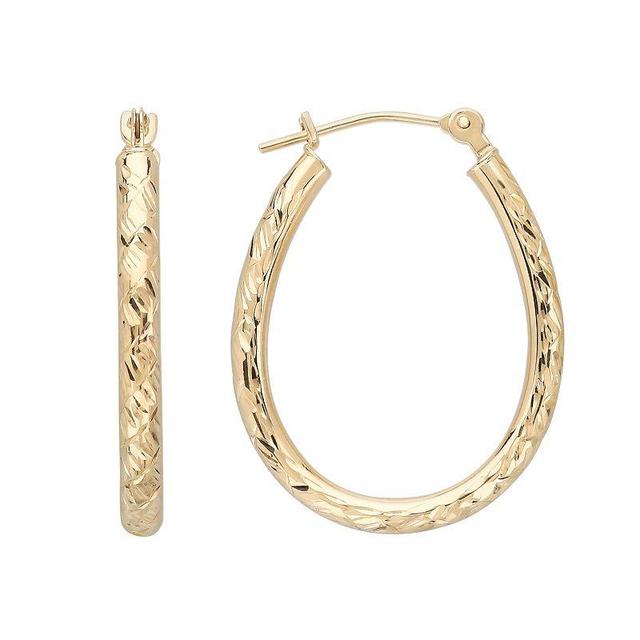 Everlasting Gold 10k Gold Textured Pear Hoop Earrings, Womens, Yellow Product Image