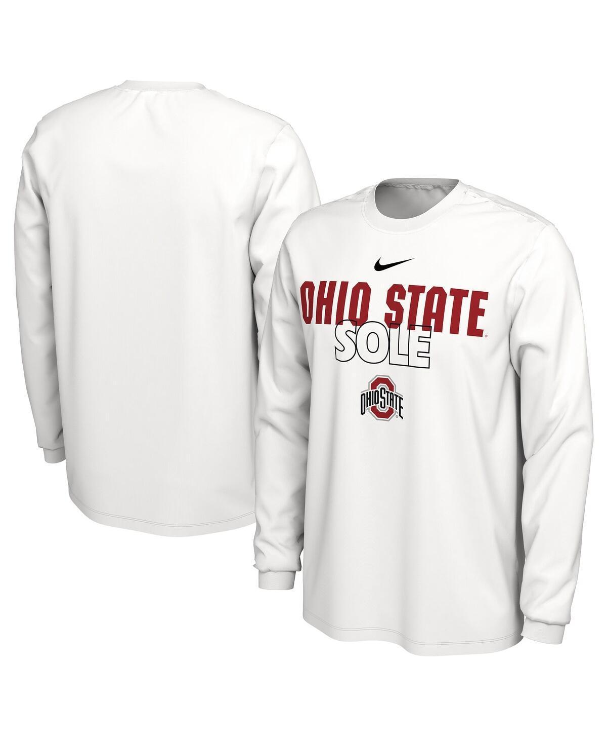 Mens Nike White Ohio State Buckeyes On Court Long Sleeve T-shirt Product Image