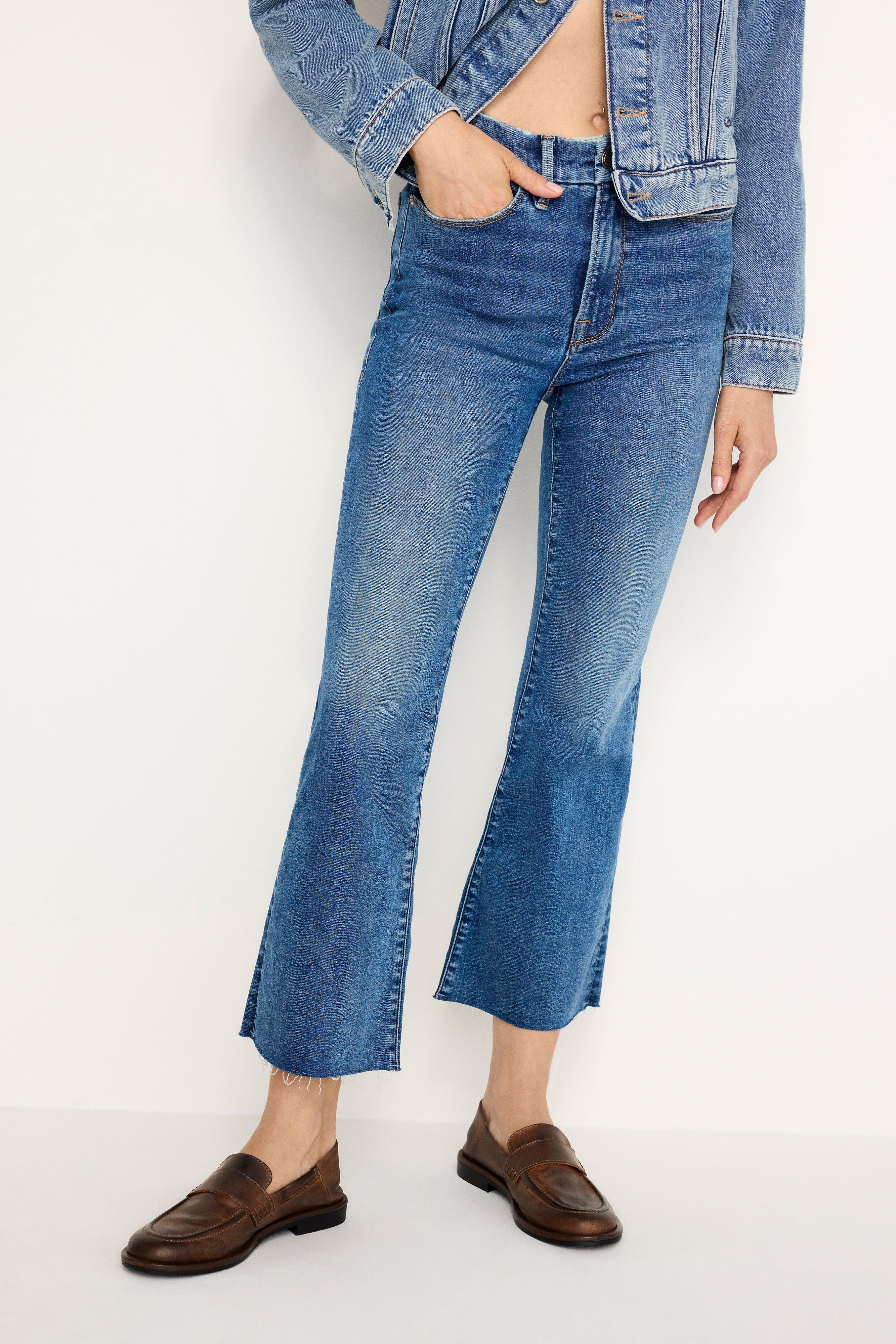 ALWAYS FITS GOOD LEGS CROPPED MINI BOOT JEANS | INDIGO696 Product Image