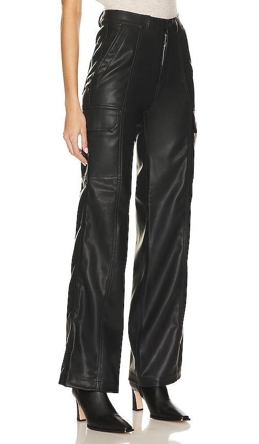 Womens Faux Leather Cargo Pants Product Image