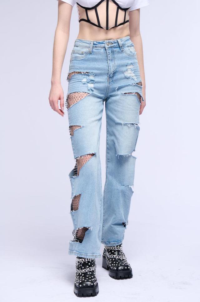 STARSTRUCK RHINESTONE RELAXED JEANS Product Image