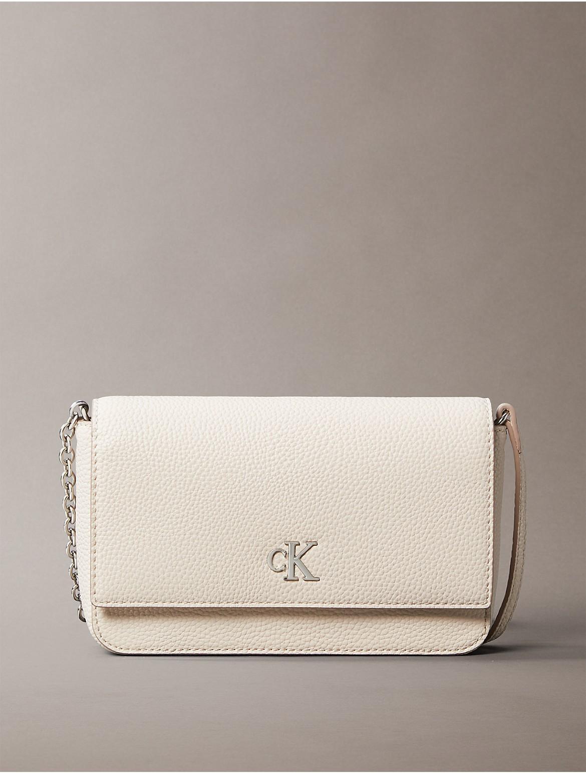 Calvin Klein Womens Archive Hardware Flap Crossbody Bag - White Product Image