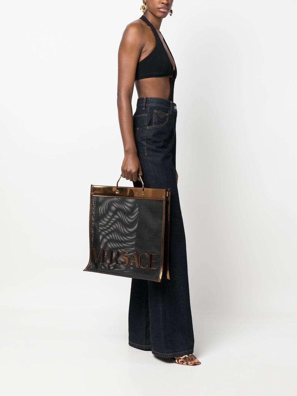 Logo-patch Sheer Tote In Schwarz Product Image