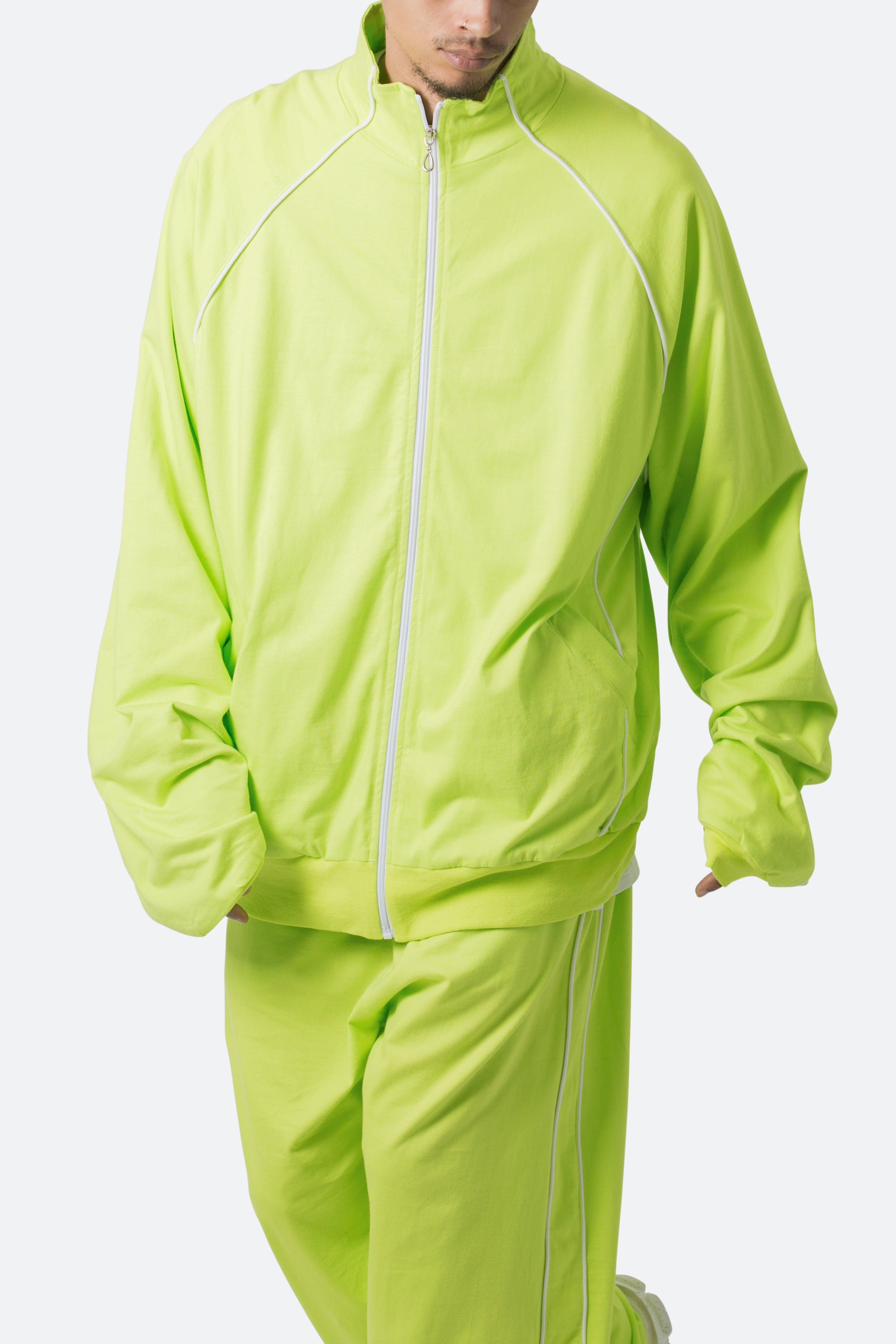 Oversized Jersey Track Jacket - Acid Lime Product Image