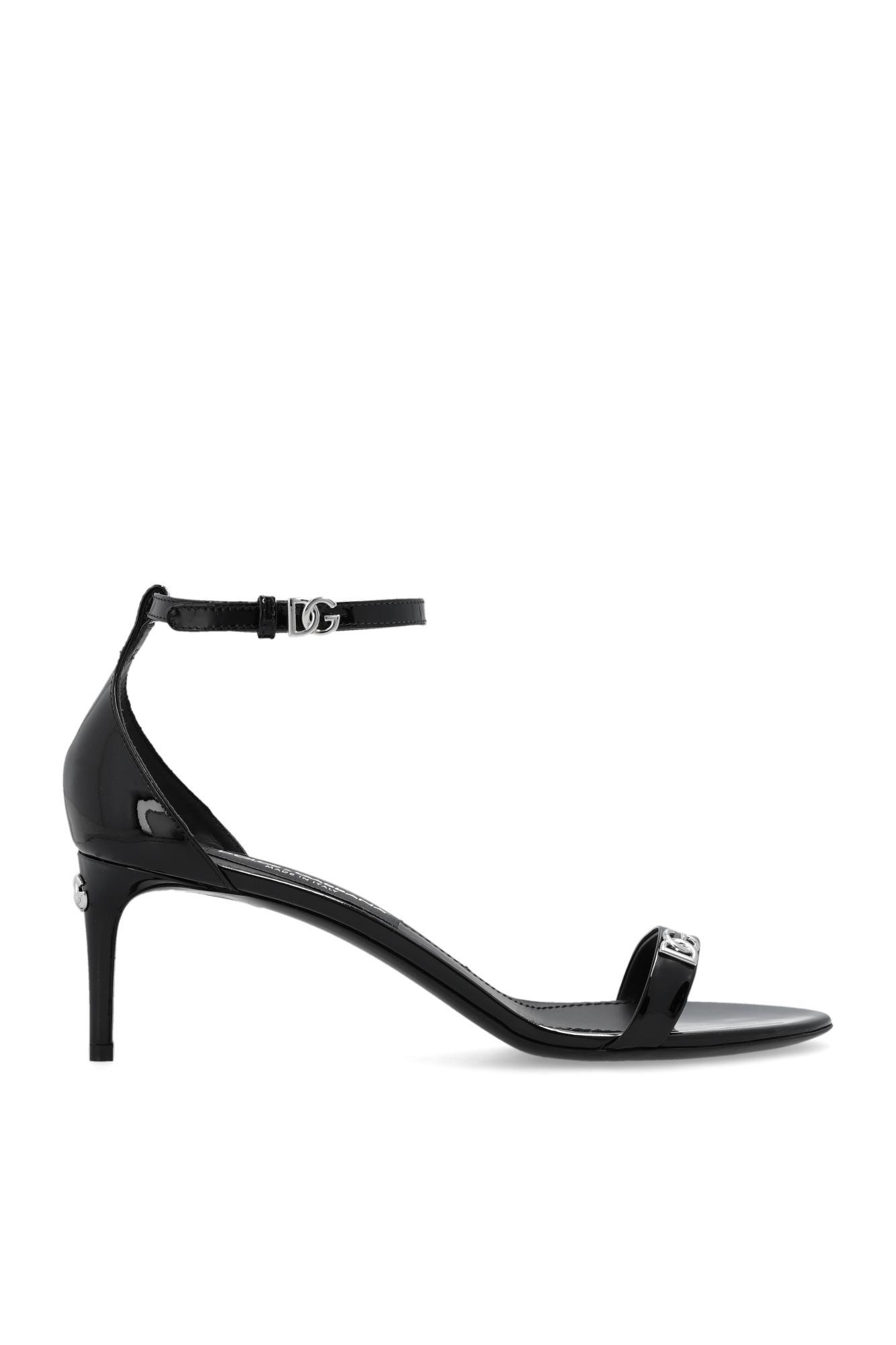 Patent Leather Sandals In Black Product Image