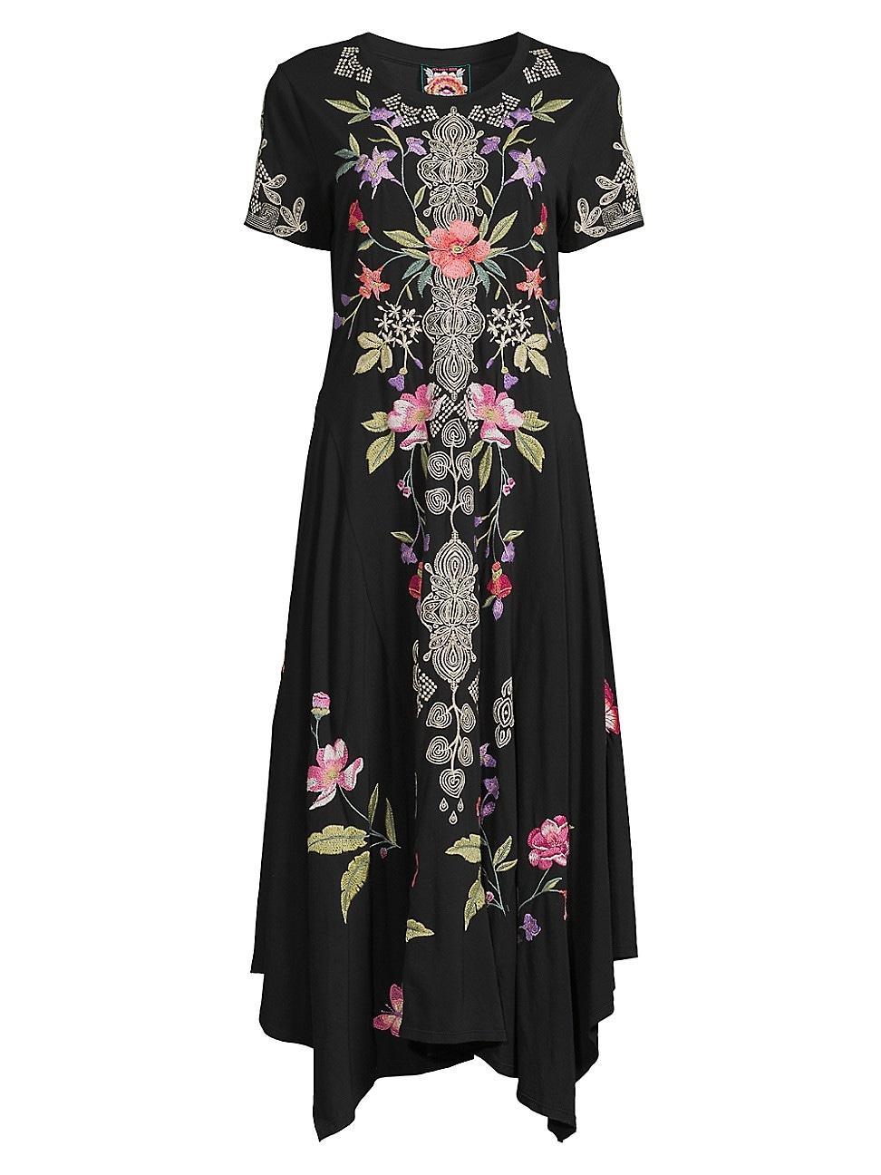 Womens Dacie Floral Cotton Knit Midi-Dress Product Image