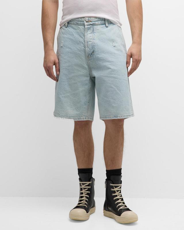 Mens Queen Of The Coast Stone Wash Denim Shorts Product Image