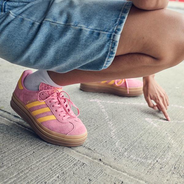 Womens adidas Gazelle Bold Athletic Shoe - Bliss / Spark Yellow / Gum Product Image