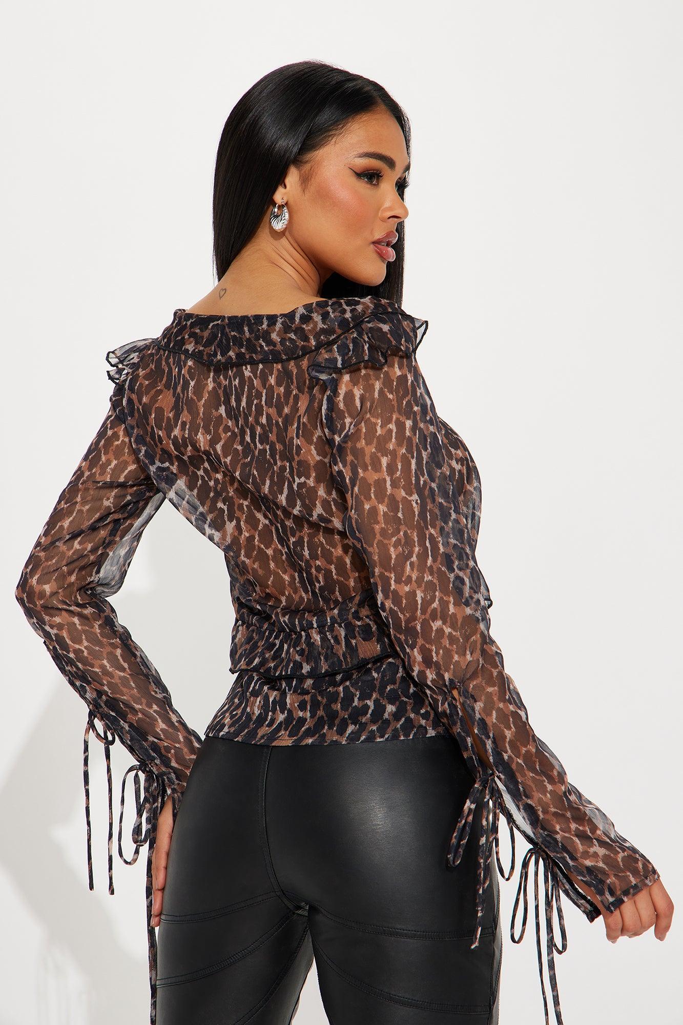 Wild Side Leopard Top - Brown/combo Product Image