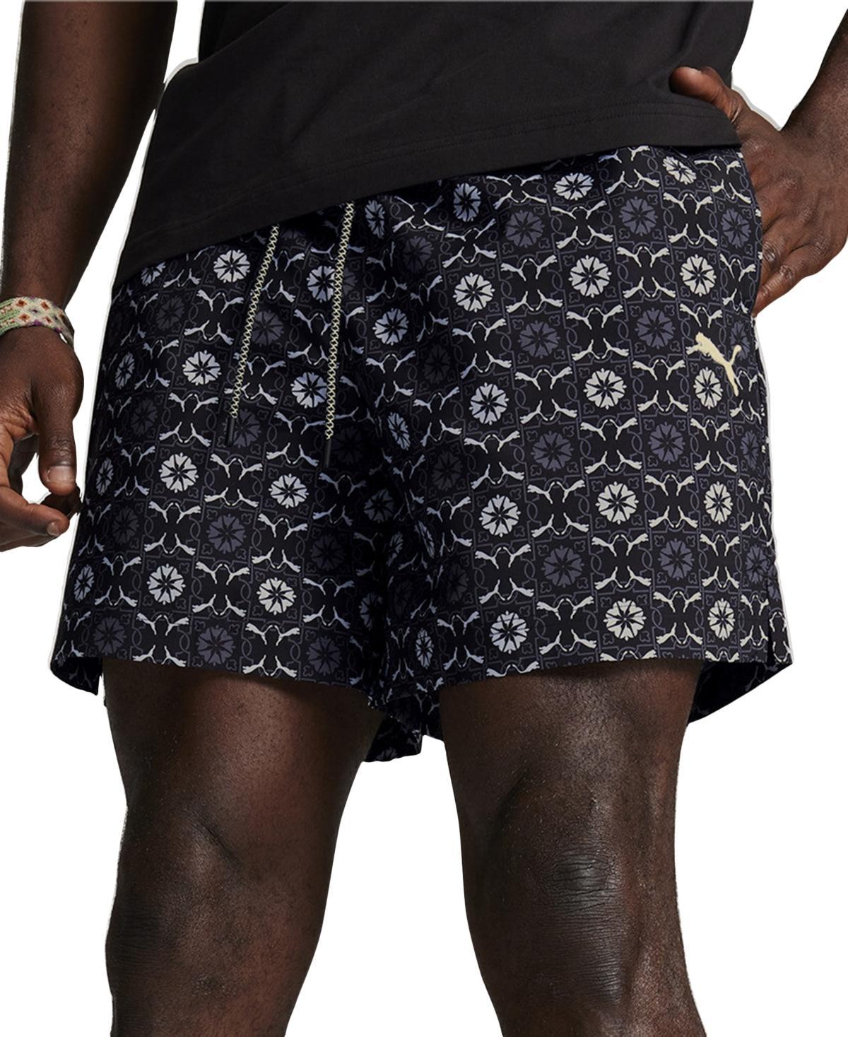 Puma Mens Classics New Prep Woven Medallion Print Drawstring 6 Shorts Product Image