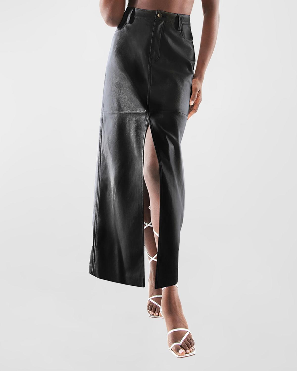 Imogen Recycled Leather Maxi Skirt Product Image