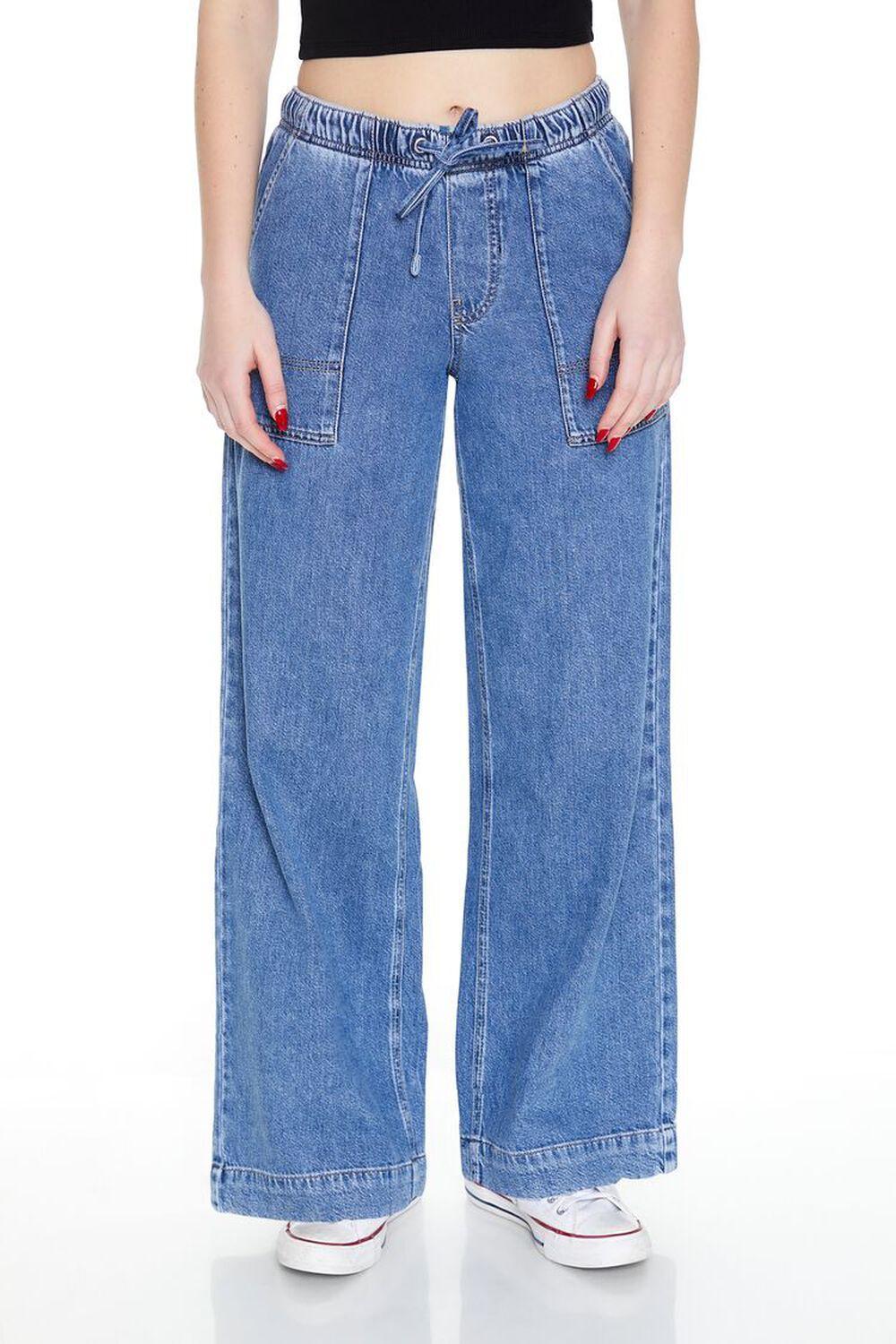 Wide-Leg Drawstring Jeans | Forever 21 Product Image