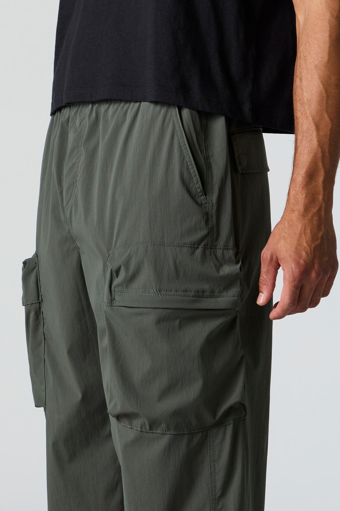 Nylon Zip Pocket Straight Leg Cargo Pant Male Product Image