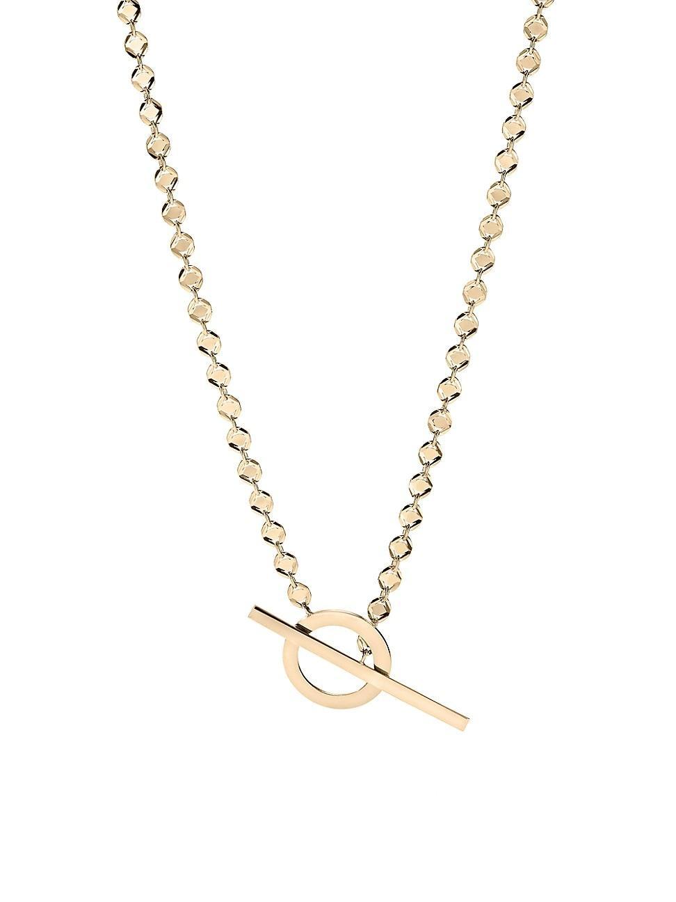 Womens 14K Yellow Gold Miami Link Toggle Necklace Product Image