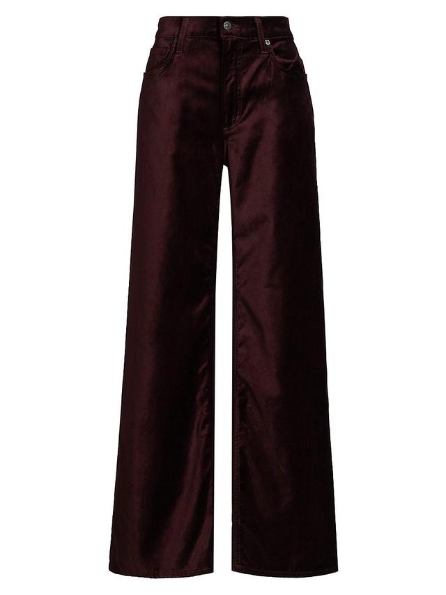 Womens Loli Velvet High-Rise Wide-Leg Jeans Product Image