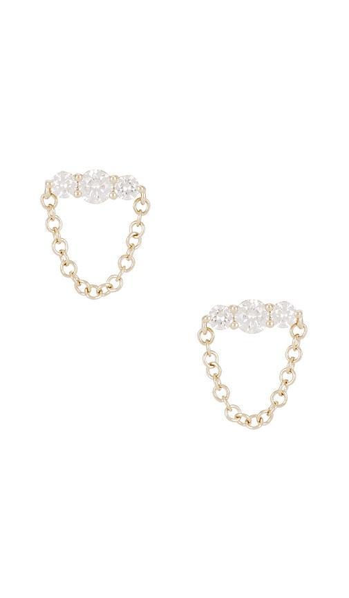 Graduated Diamond Bar Chain Stud Earring Product Image