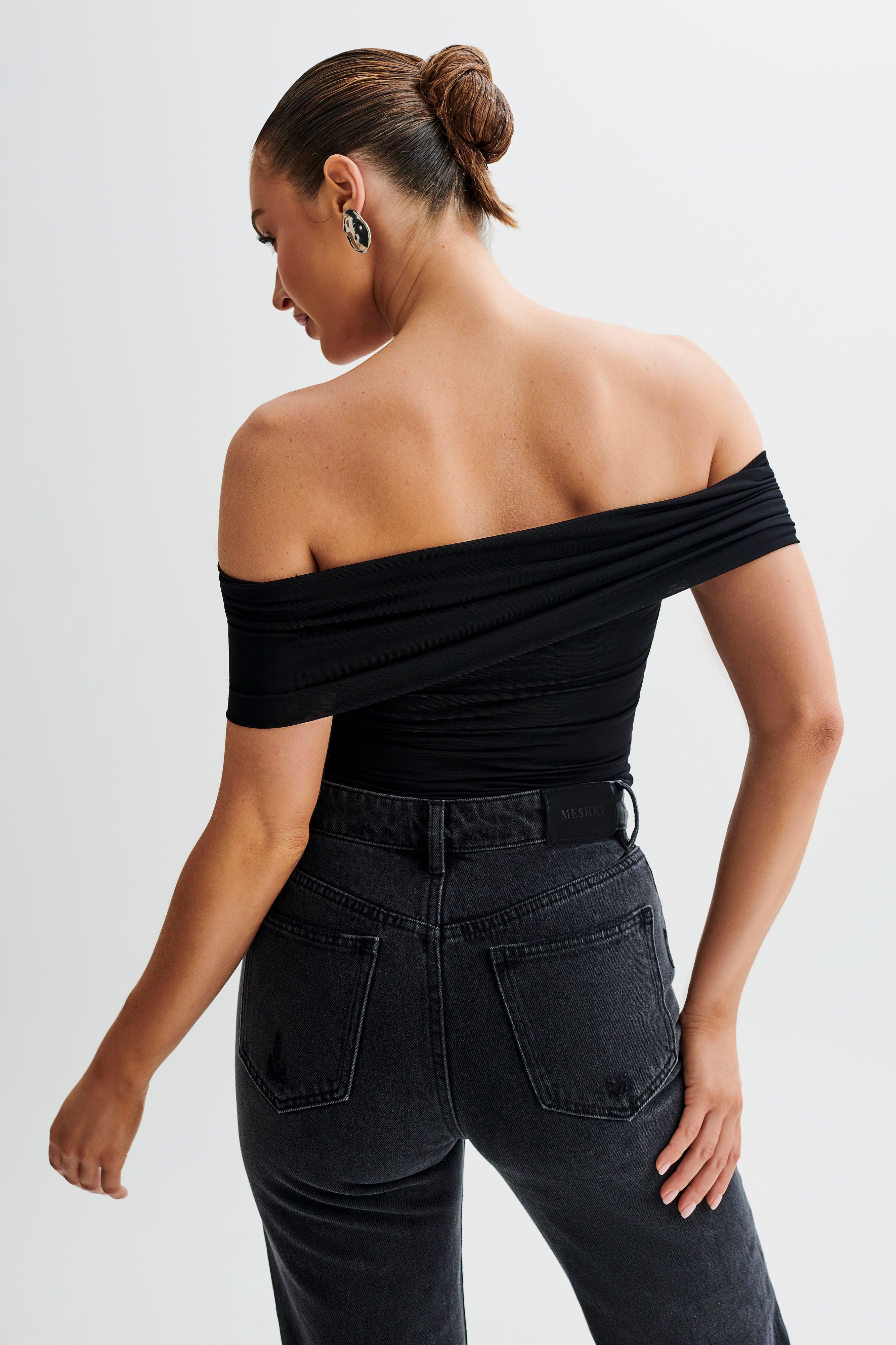 Lourdes Slinky Off Shoulder Top - Black Product Image