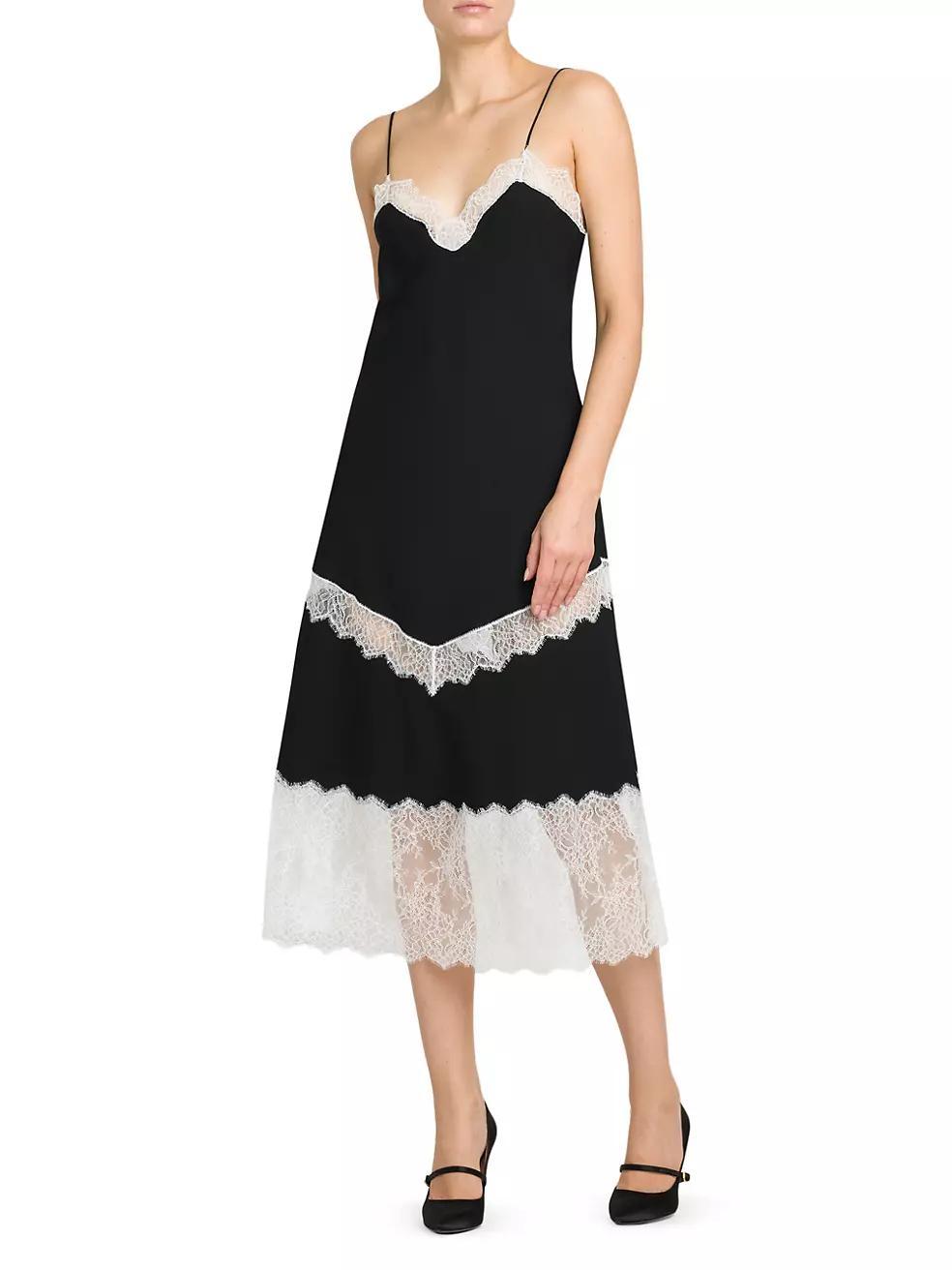 Sleeveless Lace-Embellished Midi-Dress Product Image