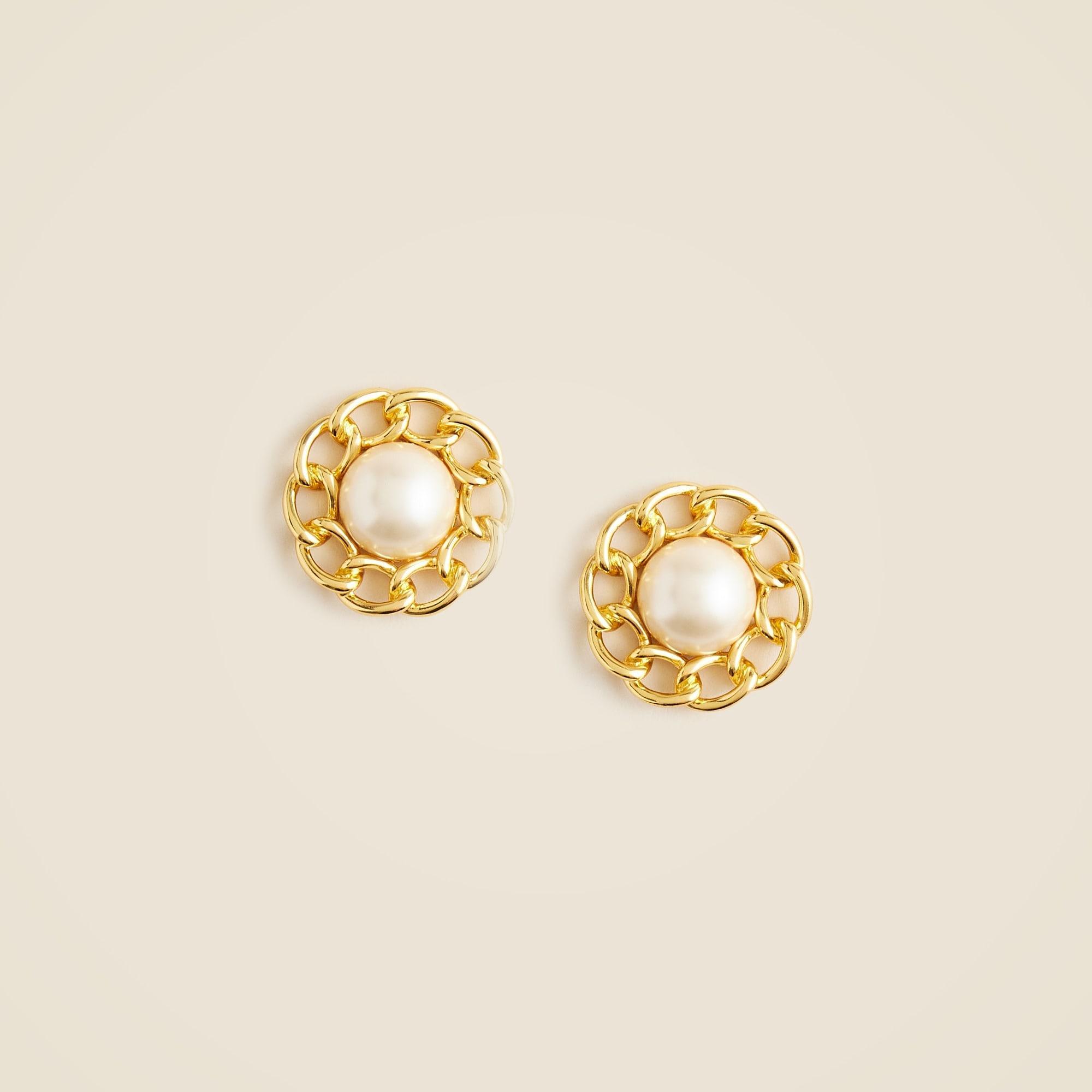 Chainlink pearl studs Product Image