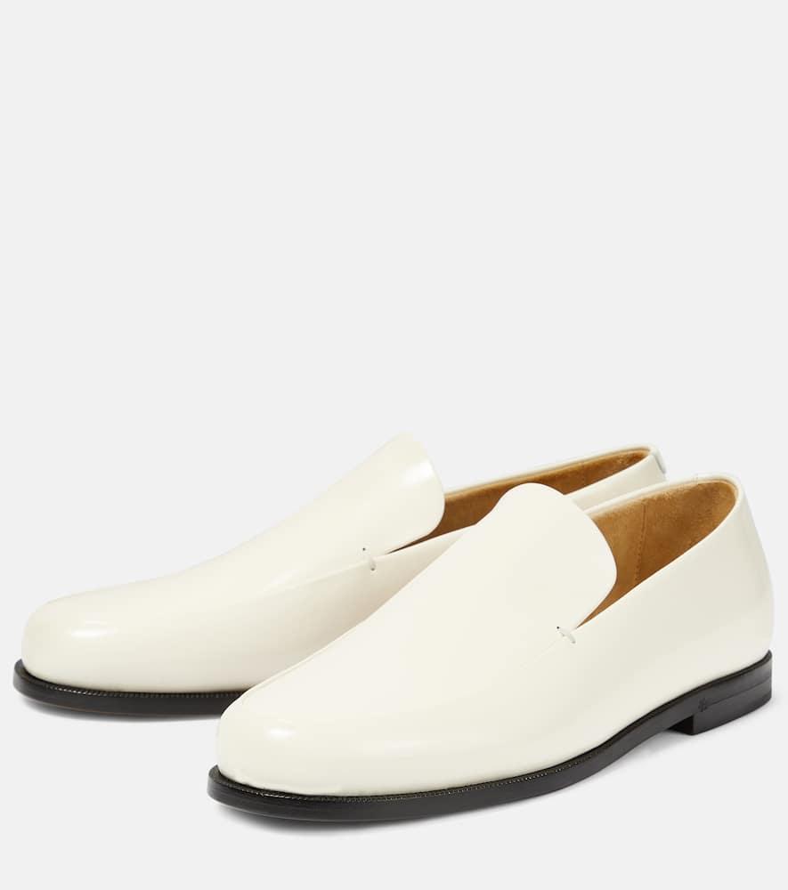 KHAITE Alessio Leather Loafers In Cream Product Image