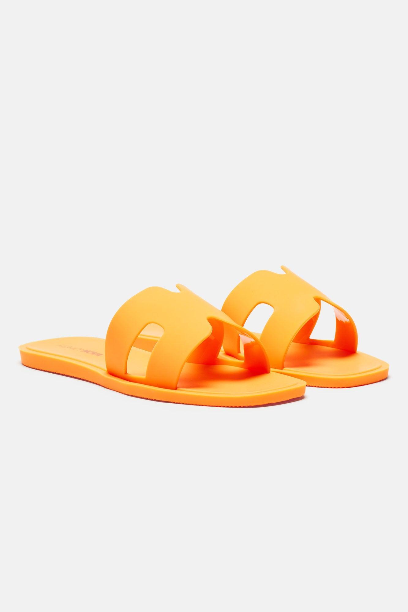 Jackie Flat Sandals - Orange Product Image