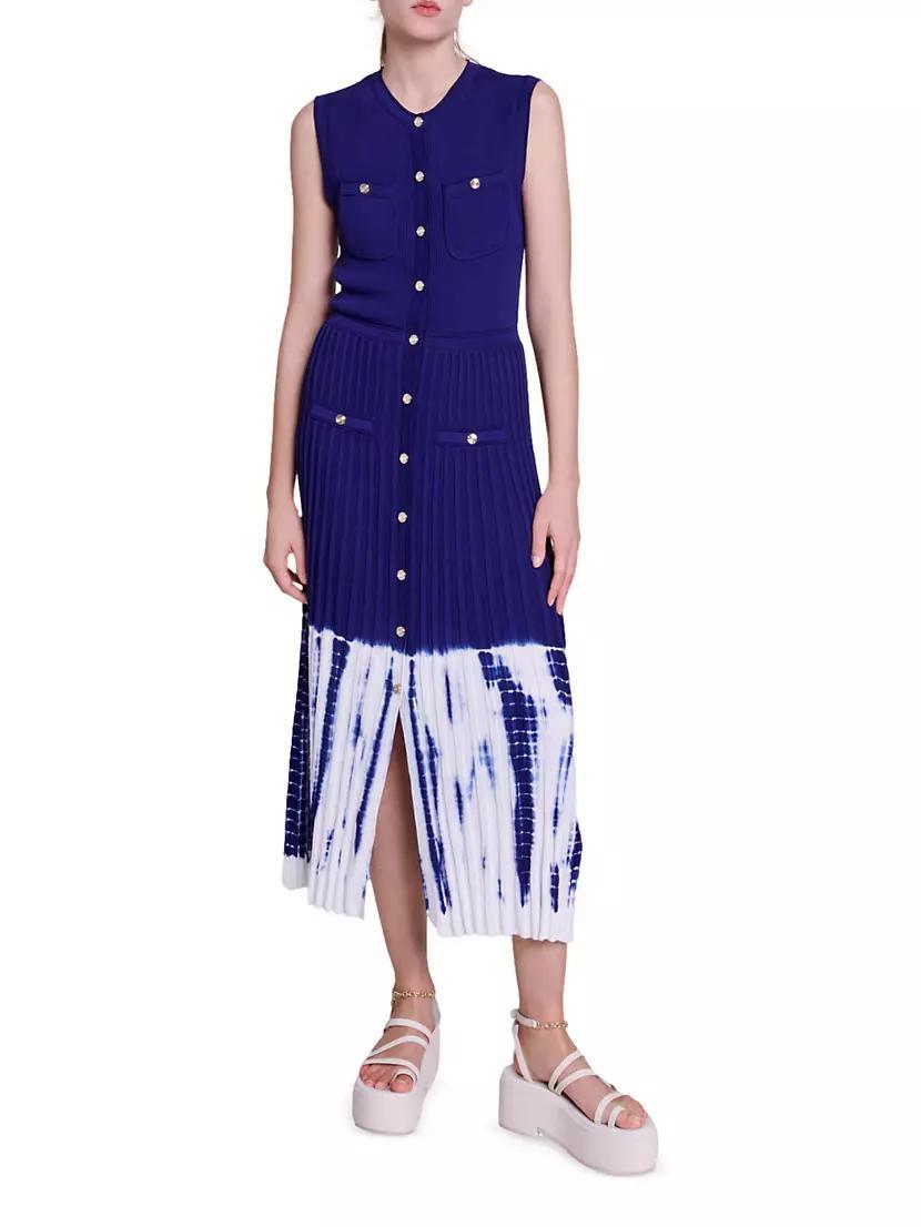 Tie-Dye Knit Midi Dress Product Image