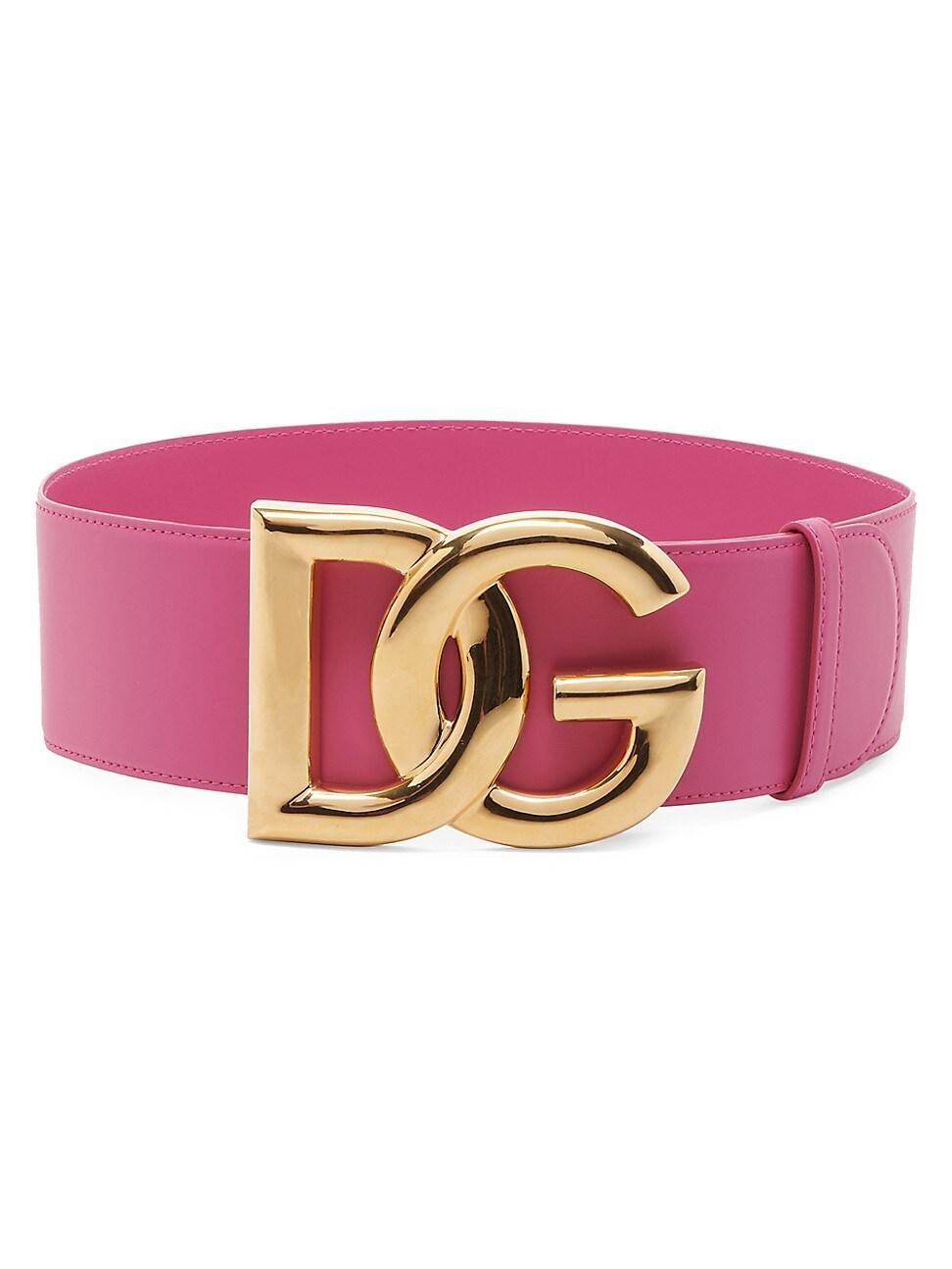 Womens Interlocking DG Leather Waist Belt Product Image