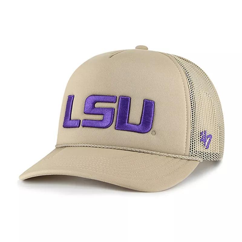 Mens 47 Brand Khaki Lsu Tigers Foam Front Mesh Trucker Snapback Hat Product Image