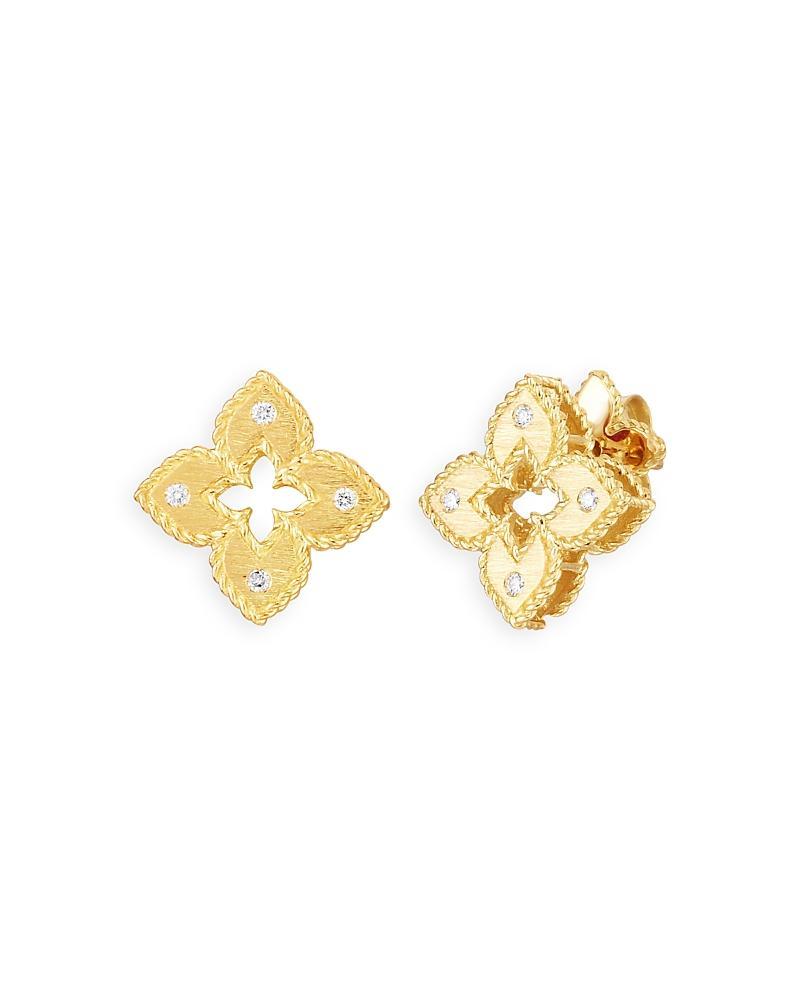 Roberto Coin "Venetian Princess" Diamond-Accented Flower Earrings Product Image