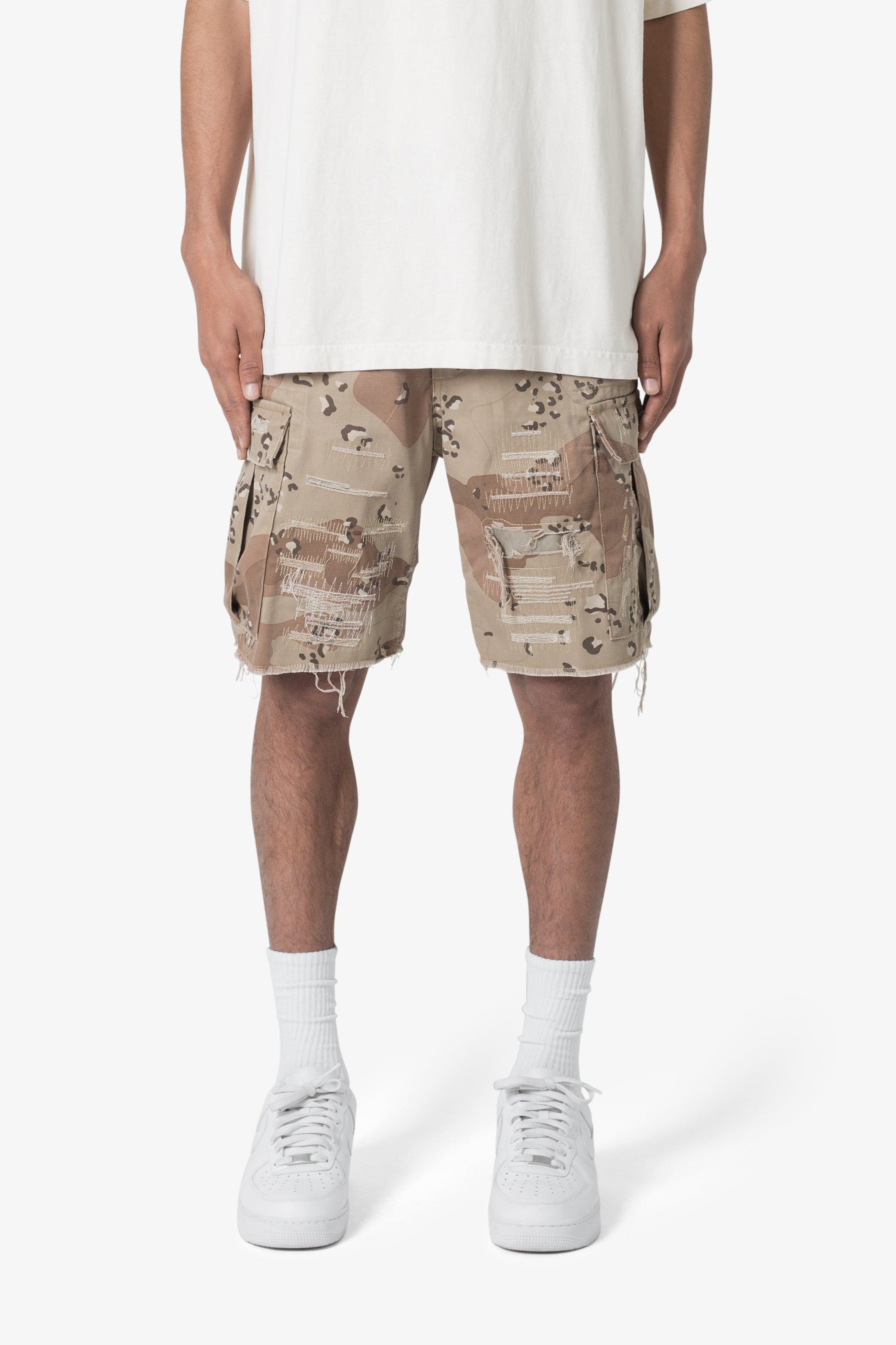 Distressed Cargo Shorts - Desert Camo Product Image