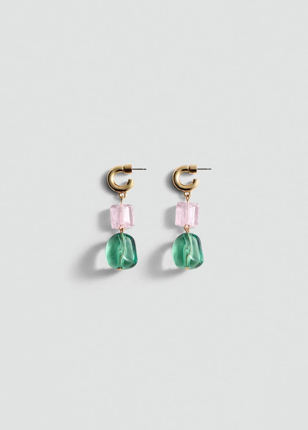 MANGO - Combined crystal earrings - One size - Women Product Image