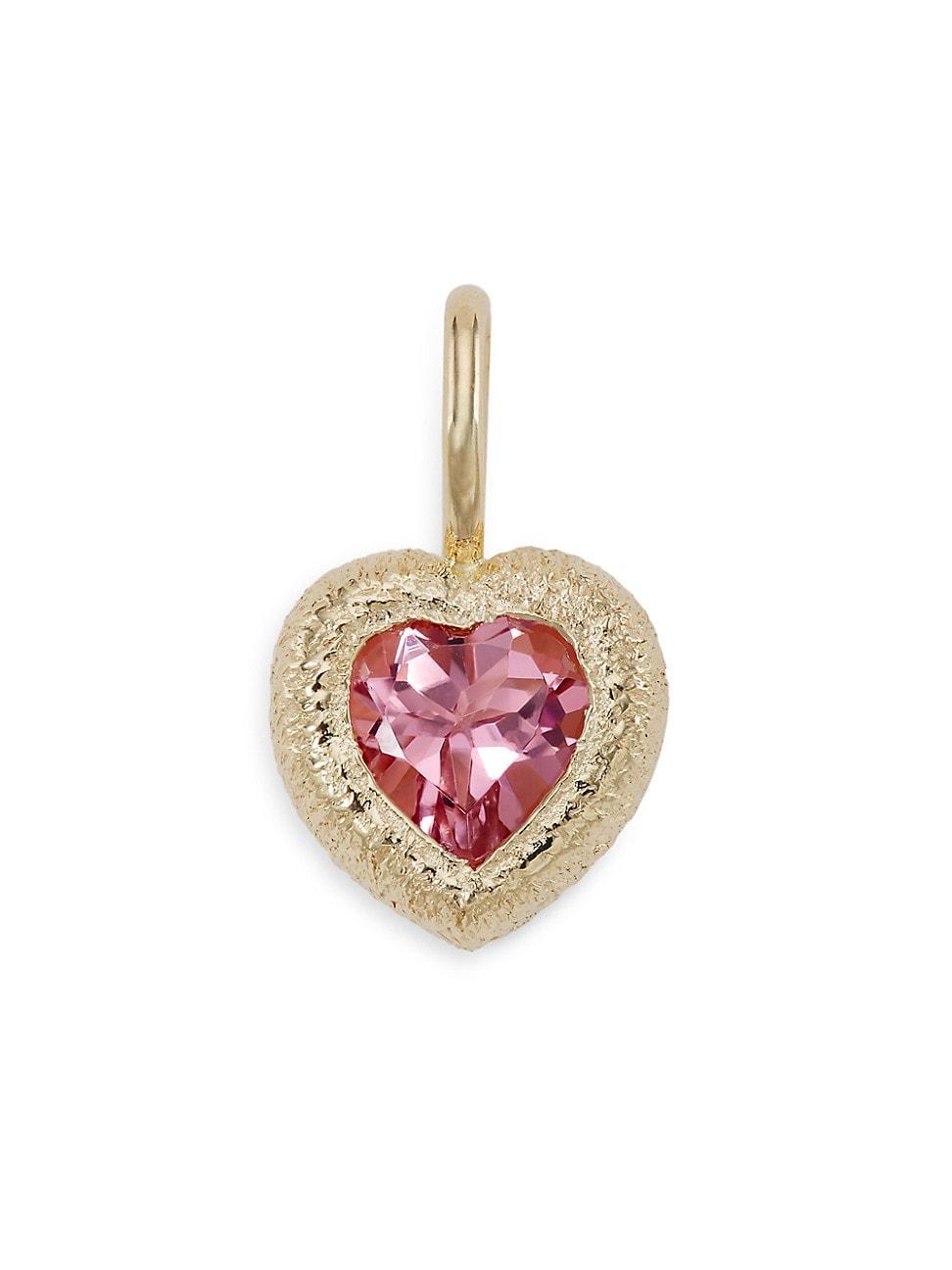 Womens Muse Allura 14K Yellow Gold & Pink Tourmaline Heart Pendant Product Image