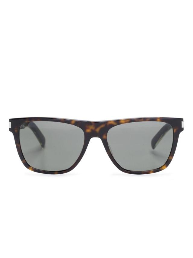 Tortoiseshell-effect Square-frame Sunglasses In Brown Product Image