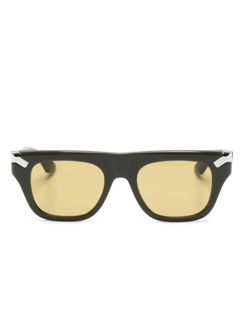 Logo-engraved Square-frame Sunglasses In Green Product Image