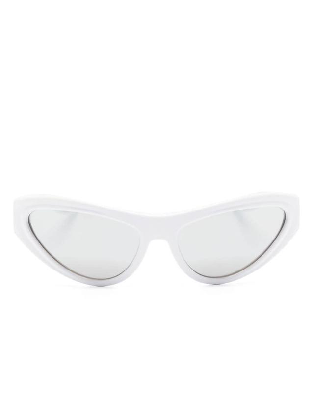 Shield-frame Tinted Sunglasses In White Product Image