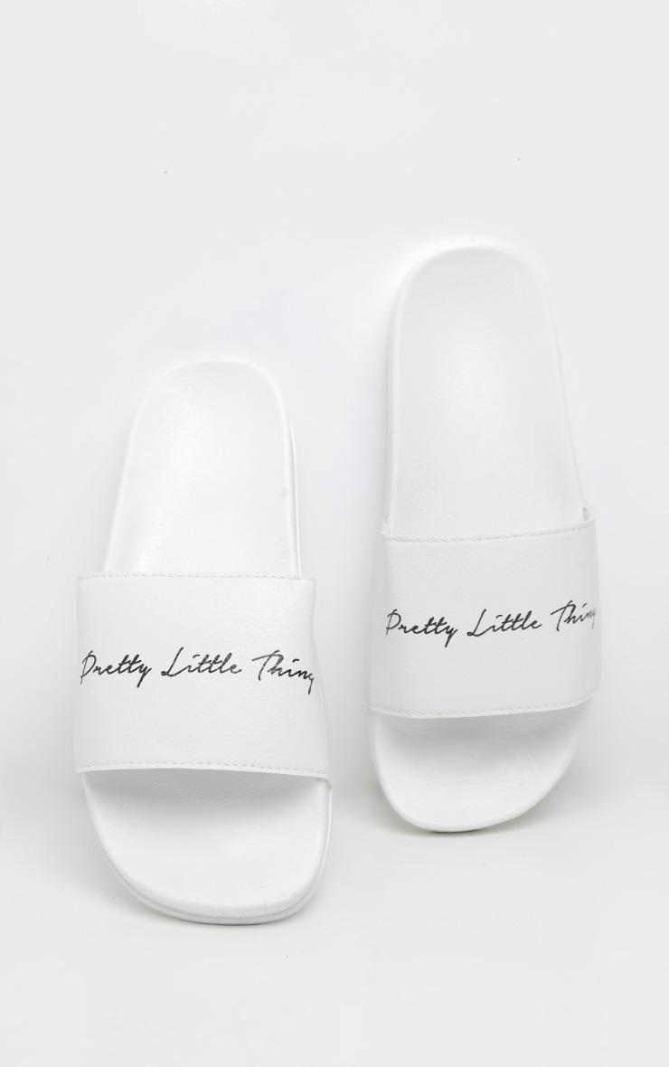 PRETTYLITTLETHING White Slides Product Image