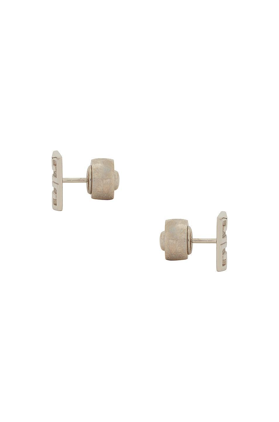 Givenchy 4G Silvery Stud Earrings in Metallic Silver Product Image