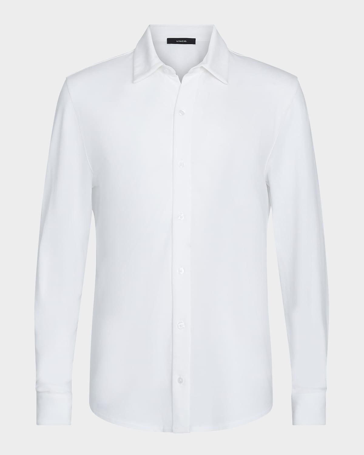 Mens Piqu Button-Front Shirt Product Image