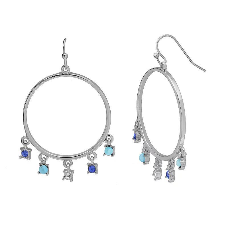 LC Lauren Conrad Hoop Drop Earrings, Womens, Silver Product Image