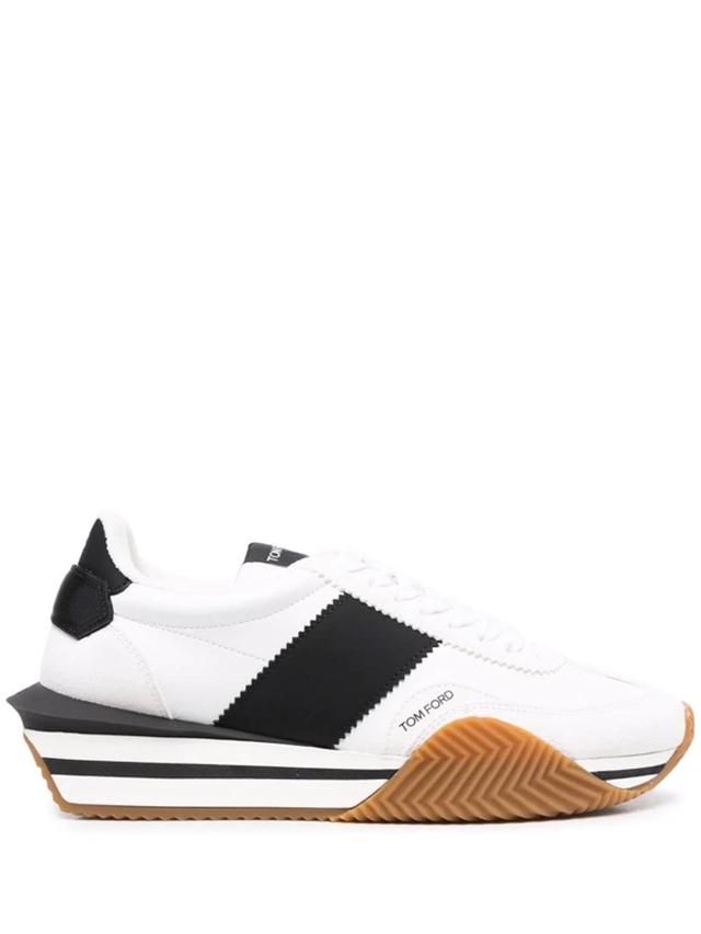 White James Low Top Leather Sneakers Product Image