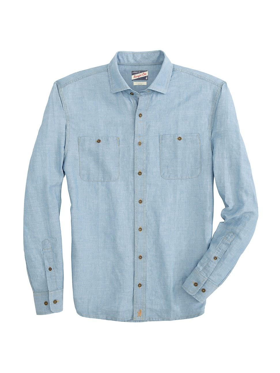 Mens Morgan Chambray Linen-Blend Shirt Product Image