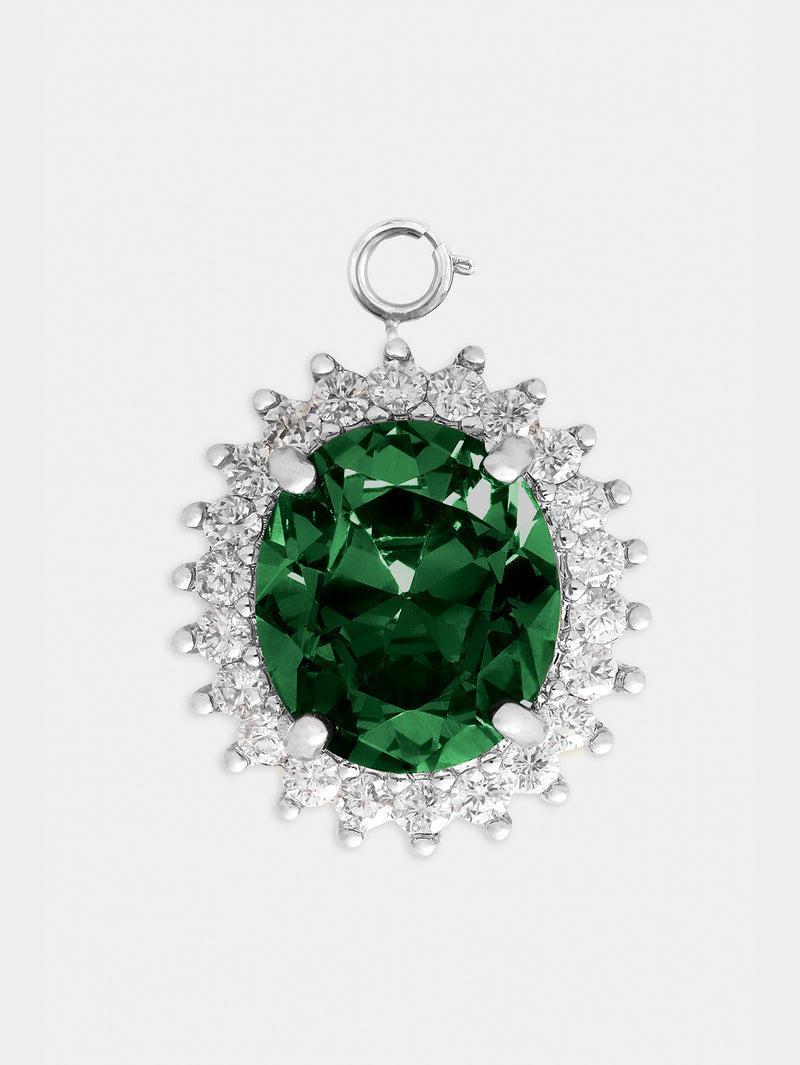 Oval charm with green crystal Product Image