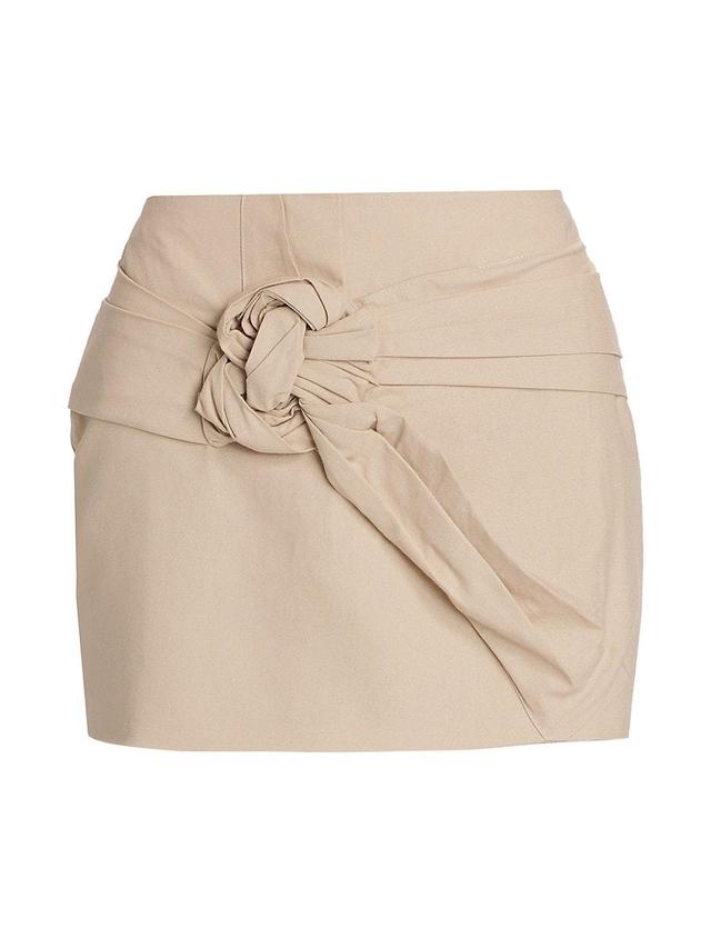 Womens Rosalia Gathered Linen-Blend Miniskirt Product Image