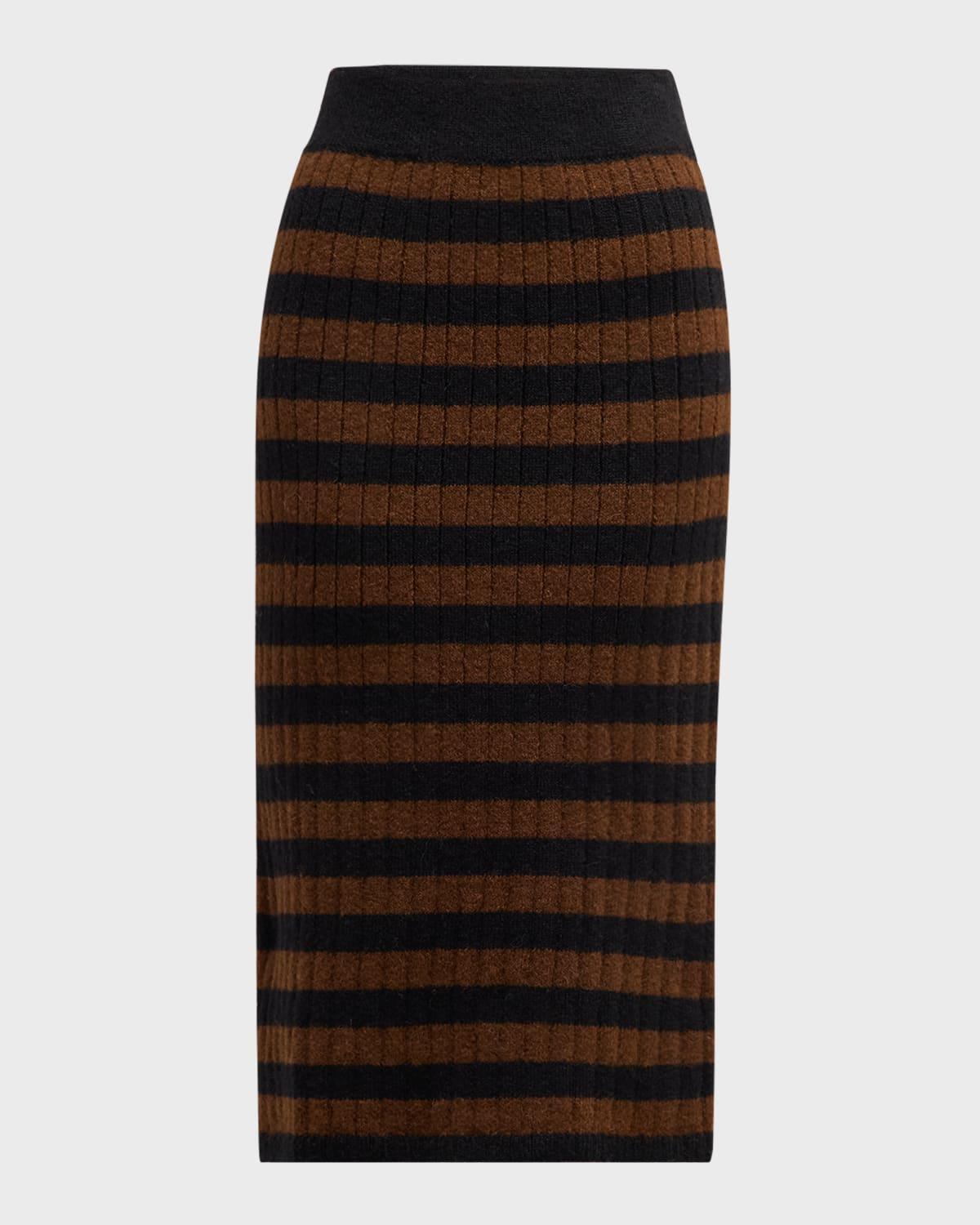 Pia Stripe Knit Midi Skirt Product Image