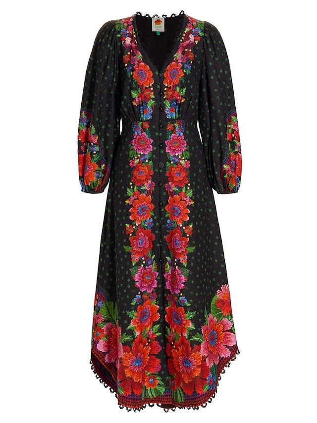 Womens Blooming Garden Floral Long-Sleeve Maxi Dress Product Image